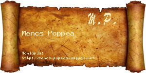 Mencs Poppea névjegykártya